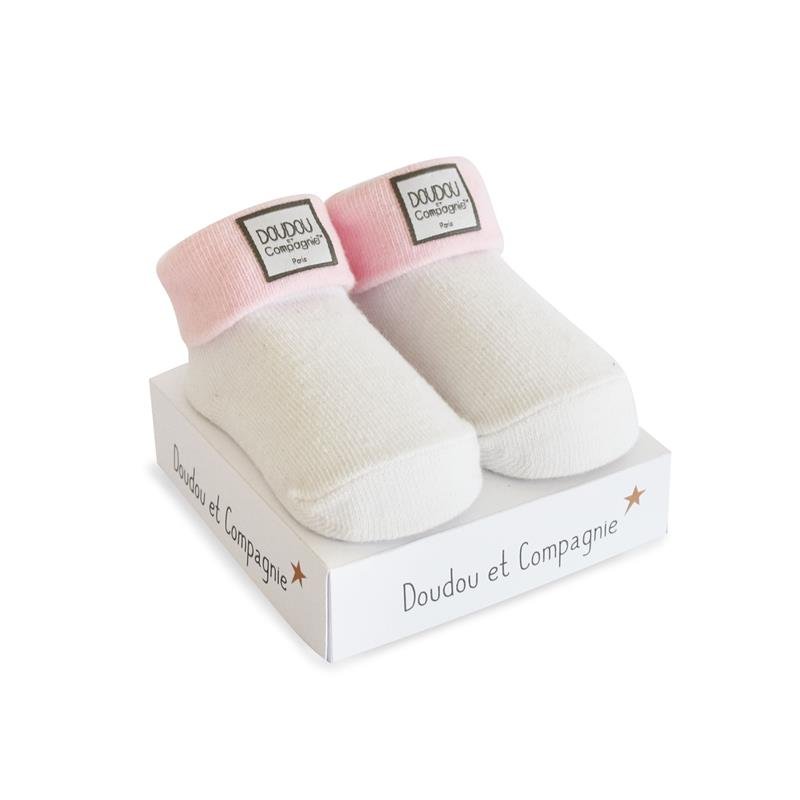 DouDou et Compagnie Paris DouDou et Compagnie Ponožky pro miminko | bílo-růžové