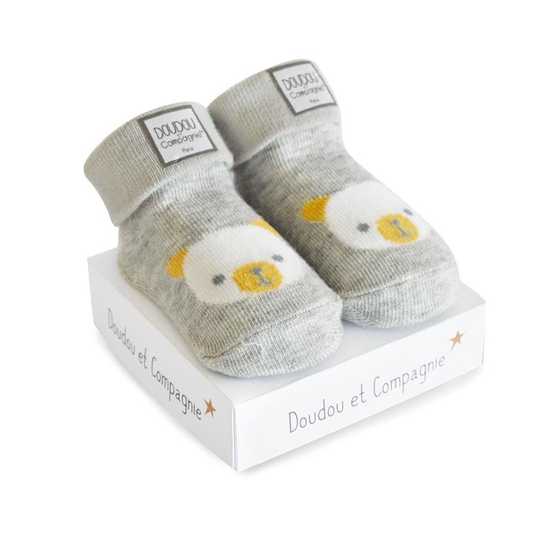DouDou et Compagnie Paris DouDou et Compagnie Ponožky pro miminko | šedé s medvídkem